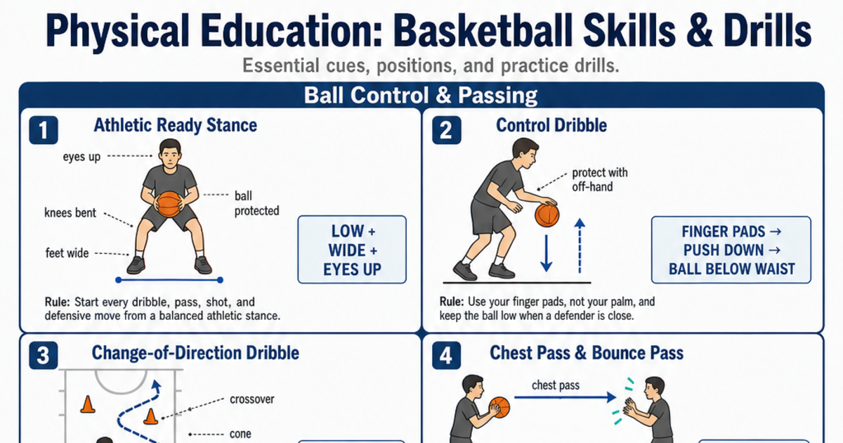 Basketball Skills & Drills Cheat Sheet | LivePhysics™