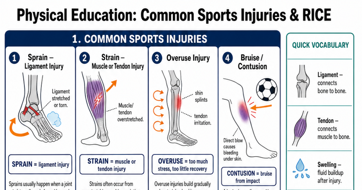 What Is Rice Injury Common Sports Injuries & RICE Cheat Sheet | LivePhysics™