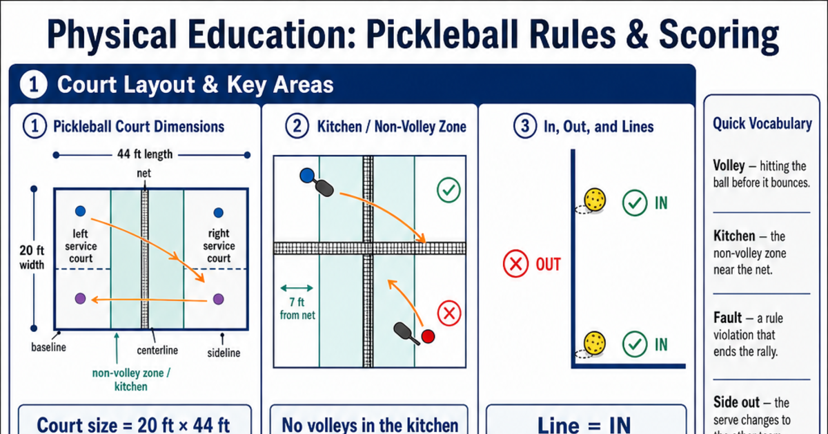 Pickleball Rules & Scoring Cheat Sheet | LivePhysics™