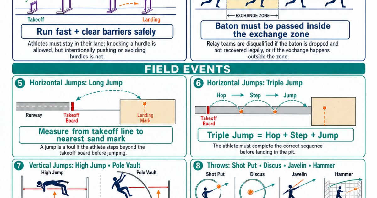 Field Events Specifications Track & Field Events Reference Cheat Sheet | LivePhysics™
