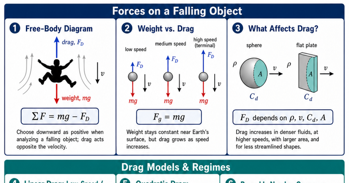 Drag Force & Terminal Velocity Cheat Sheet | LivePhysics™
