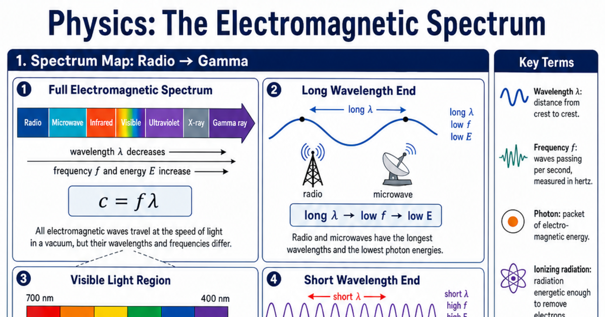 The Electromagnetic Spectrum Cheat Sheet | LivePhysics™