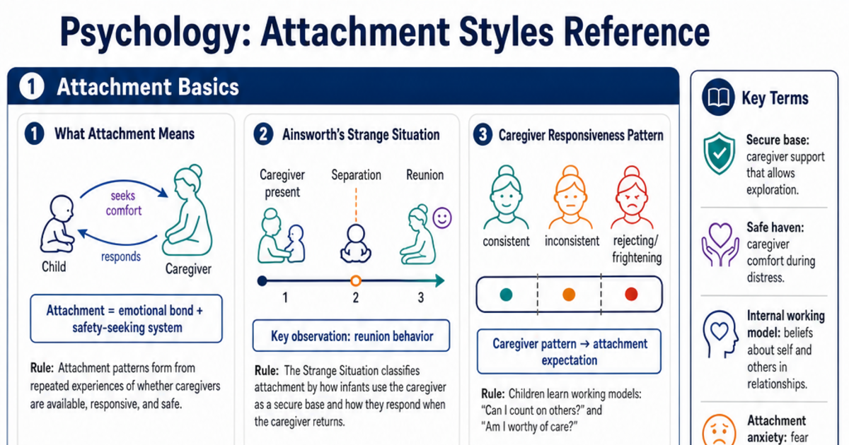 Attachment Styles Reference Cheat Sheet | LivePhysics™