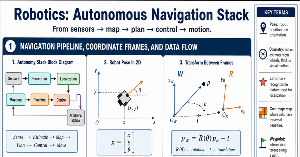 Autonomous Navigation Stack Cheat Sheet | LivePhysics™