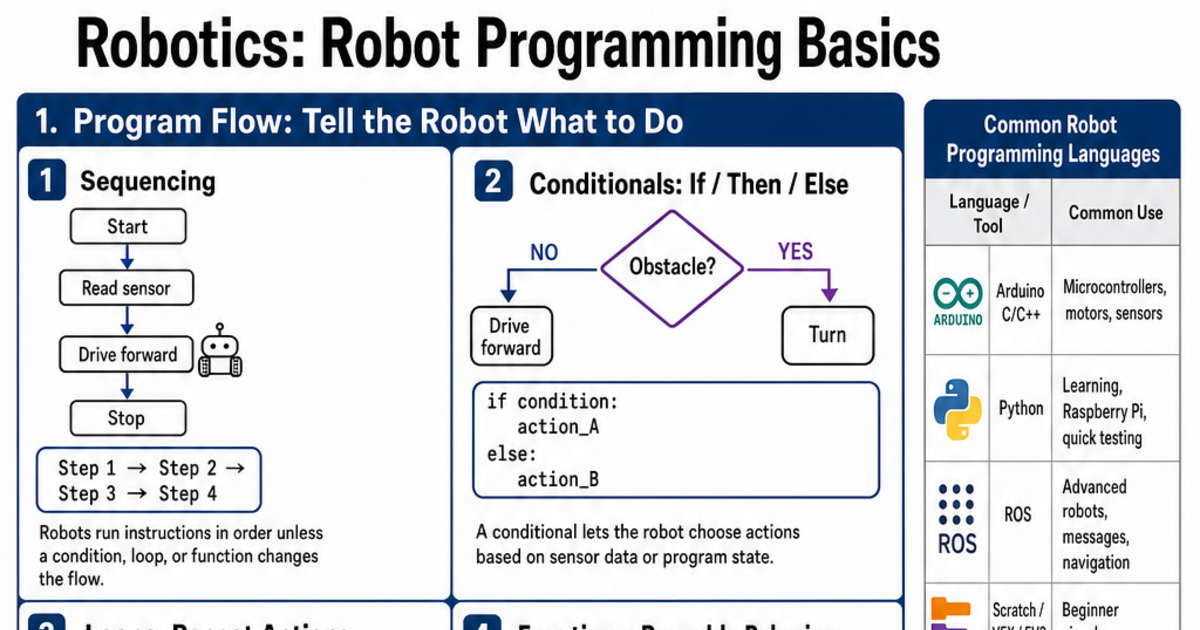 Robot Programming Basics Cheat Sheet | LivePhysics™