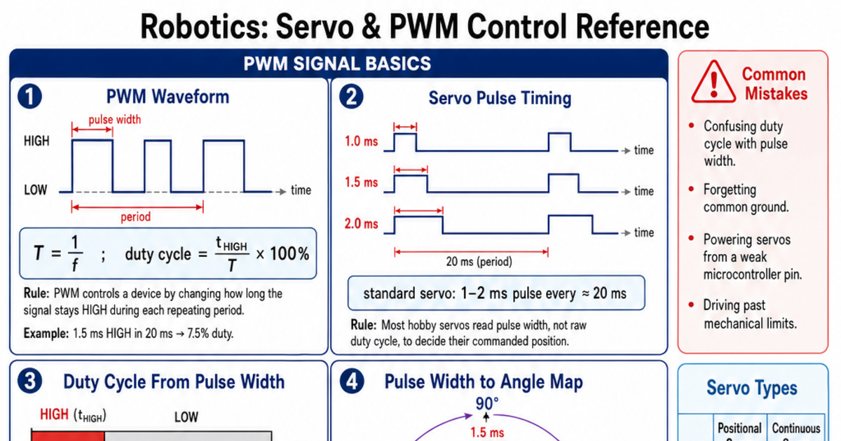 Servo & PWM Control Reference Cheat Sheet | LivePhysics™