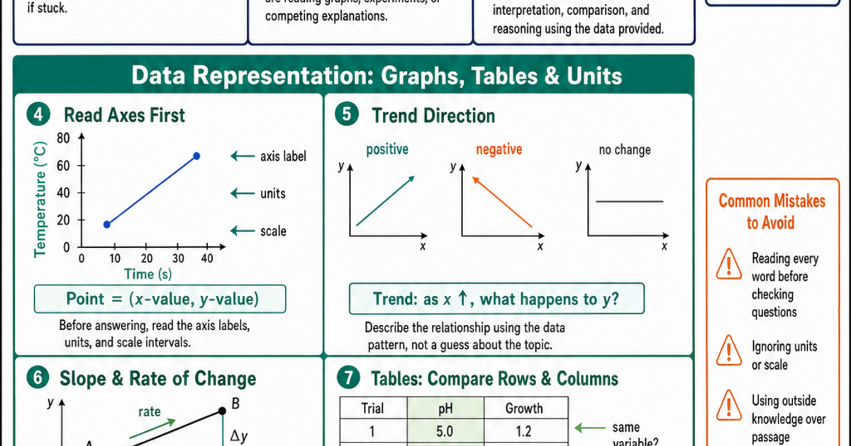 ACT Science Reasoning Reference Cheat Sheet | LivePhysics™