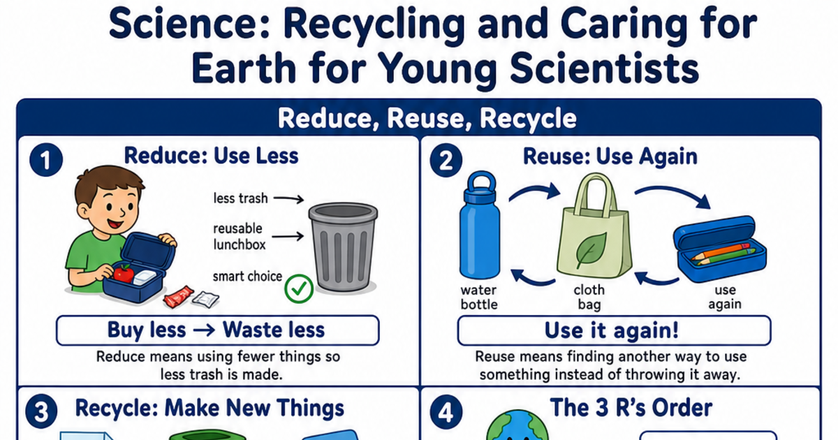 Science Inside Recycle Recycling and Caring for Earth for Young Scientists Cheat Sheet ...