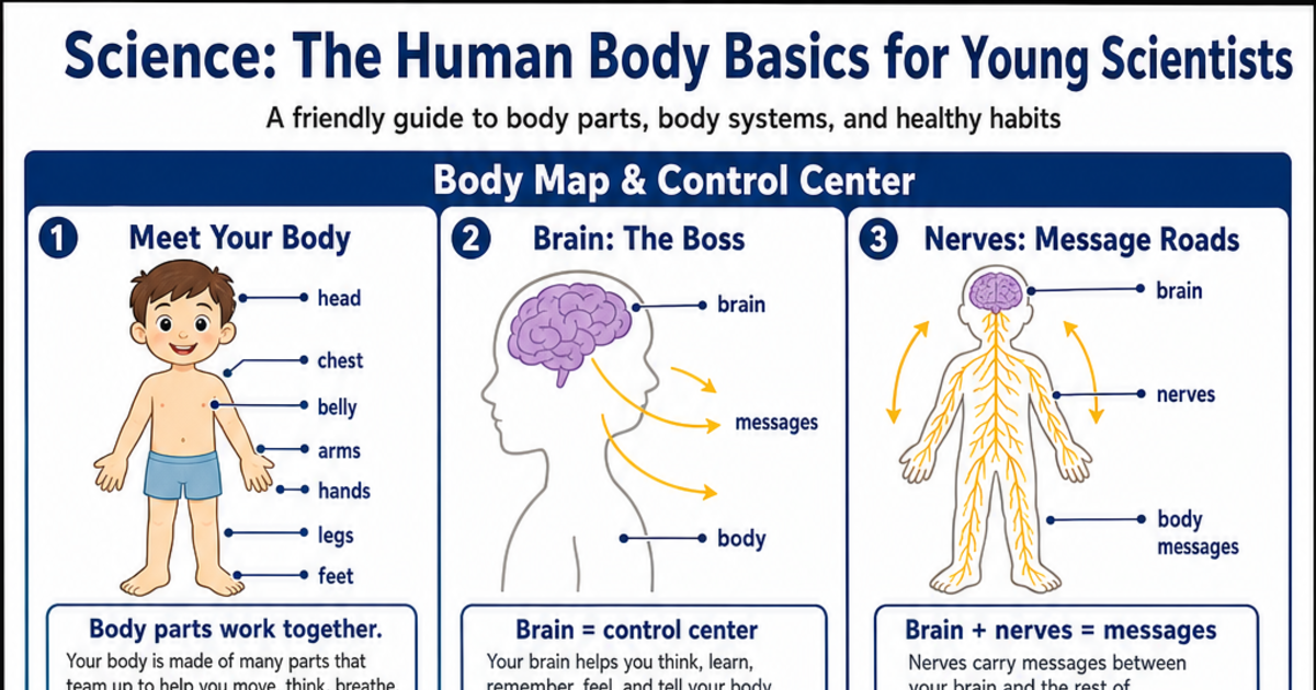 The Human Body Basics for Young Scientists Cheat Sheet | LivePhysics™