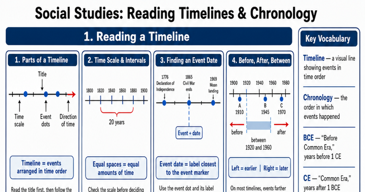 Reading Timelines & Chronology Cheat Sheet | LivePhysics™