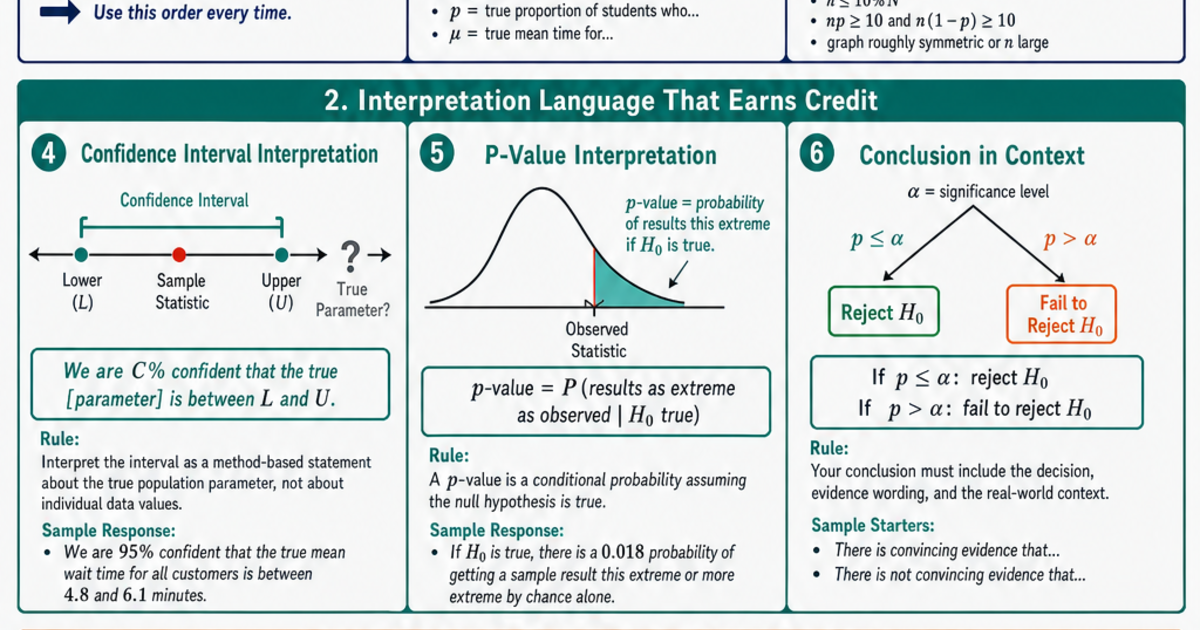 AP Statistics FRQ Strategy Reference Cheat Sheet | LivePhysics™