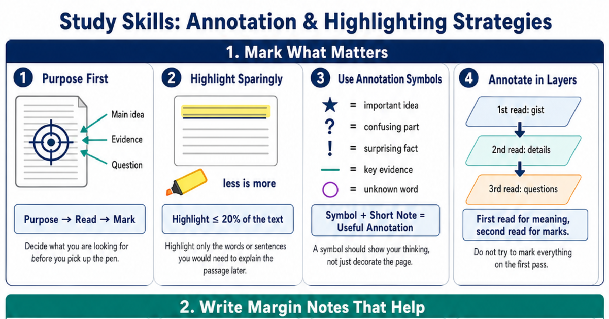 Highlighting Study Method Annotation & Highlighting Strategies Cheat Sheet | LivePhysics™