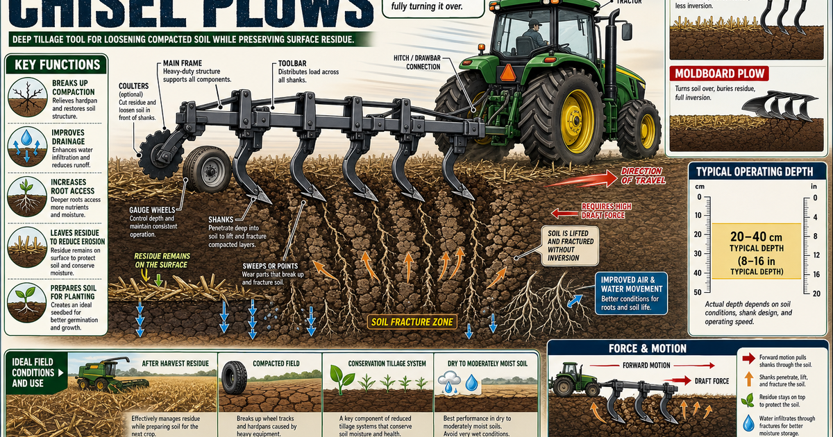 Agricultural Machines: Chisel Plows Infographic | LivePhysics™