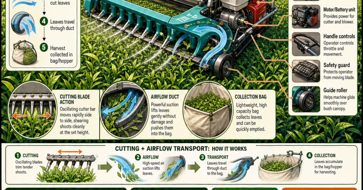Tea Pluck Machine Agricultural Machines: Tea Plucking Machines Infographic | LivePhysics™