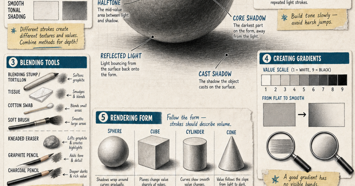 Shadding And Blending Blending and Shading Techniques Infographic | LivePhysics™