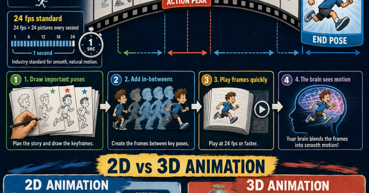How Animation Creates Motion Infographic | LivePhysics™