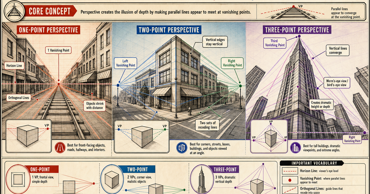 Perspective Graphics Design Example Perspective Drawing Infographic | LivePhysics™