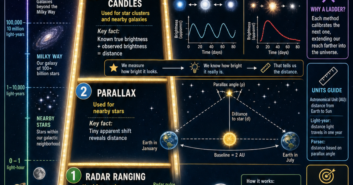 Intergalactic Distances Astronomy: How We Measure Distance in Space Infographic | LivePhysics™