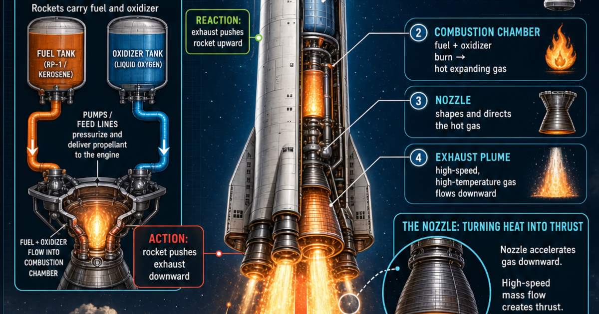 How A Rocket Look Astronautics: How a Rocket Works Infographic | LivePhysics™
