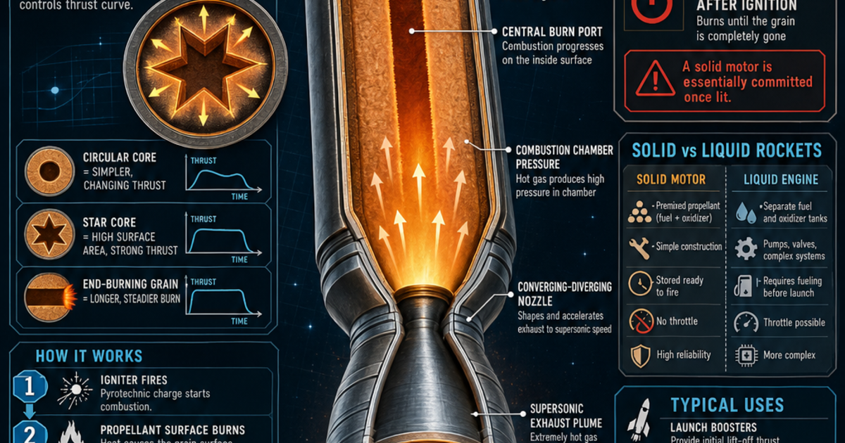 Grad Rocket Motor Astronautics: Solid Rocket Motors Infographic | LivePhysics™