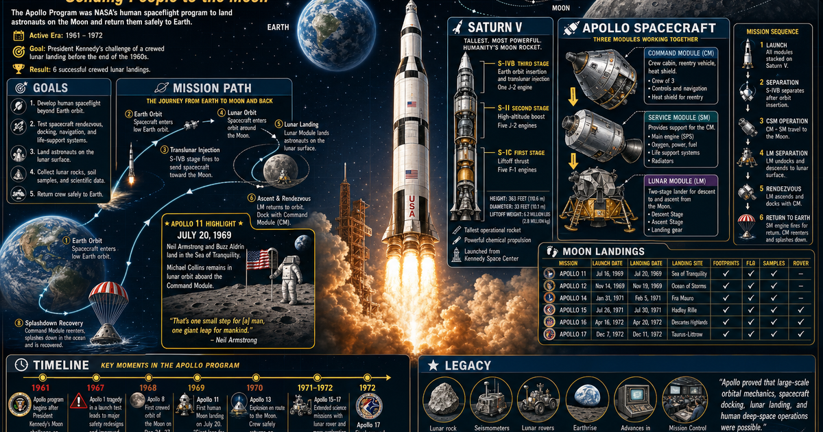 Astronautics: The Apollo Program Infographic | LivePhysics™