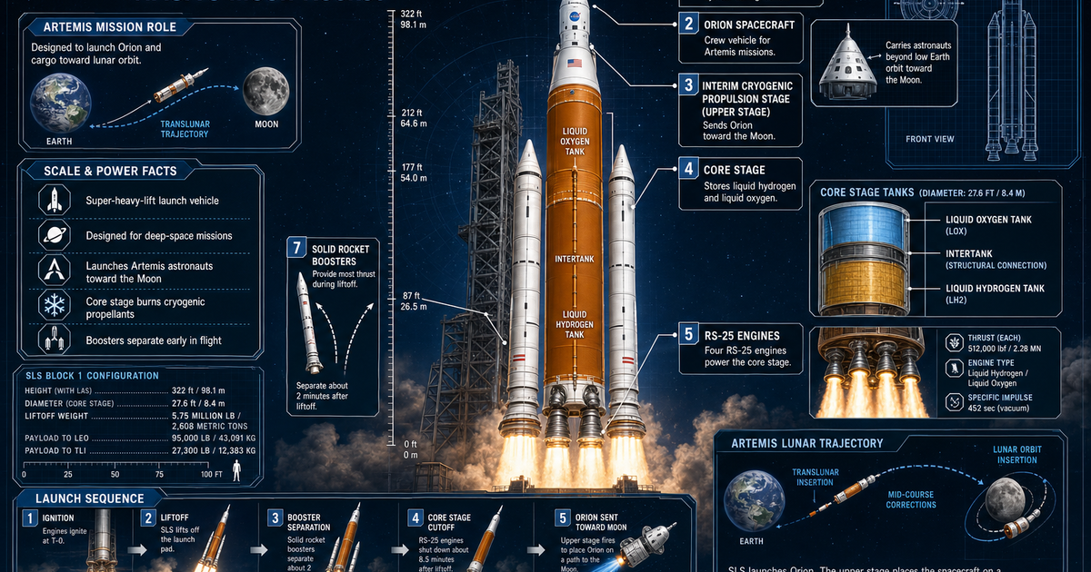Astronautics: The Space Launch System Infographic | LivePhysics™