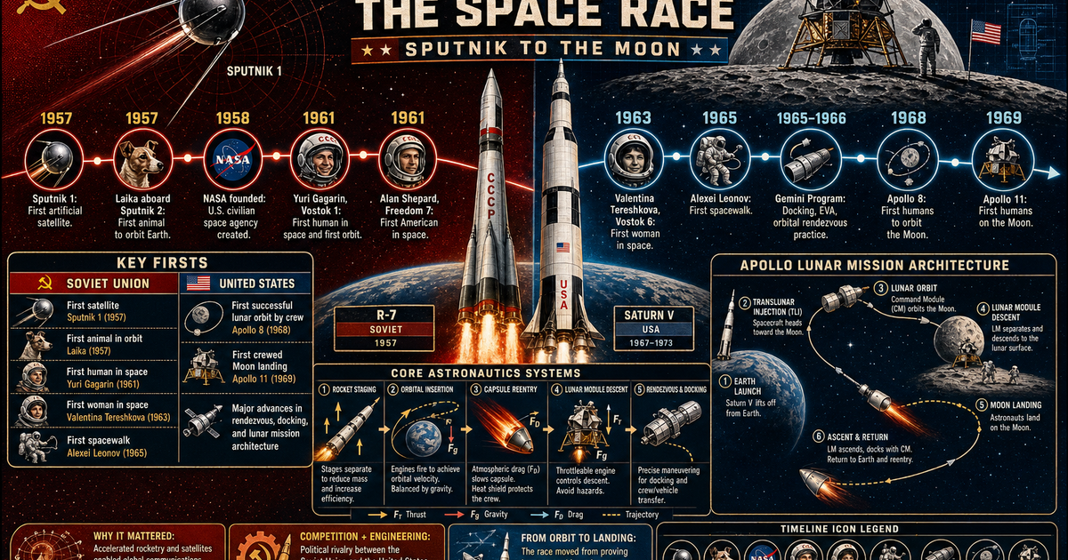Astronautics: The Space Race Infographic | LivePhysics™
