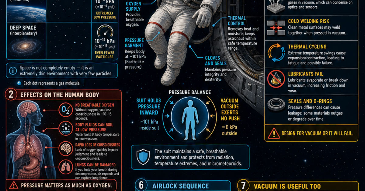 Space Diffrent Astronautics: The Vacuum of Space Infographic | LivePhysics™