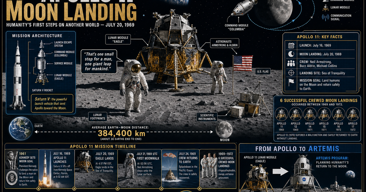 The Apollo Moon Landing Infographic | LivePhysics™