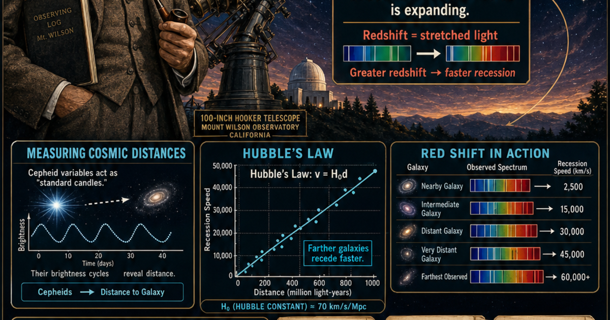 Edwin Hubble, Discoverer of the Expanding Universe Infographic ...
