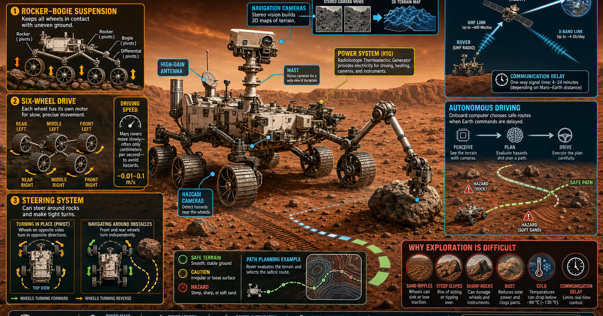 How Mars Rovers Move and Explore Infographic | LivePhysics™