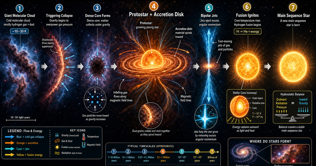 Develop Stars How Stars Are Born Infographic | LivePhysics™