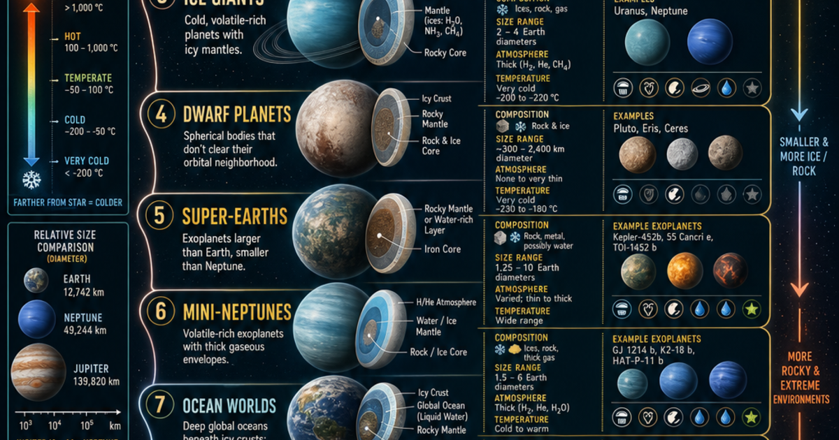 Planet Type Classification Planet Types Infographic | LivePhysics™