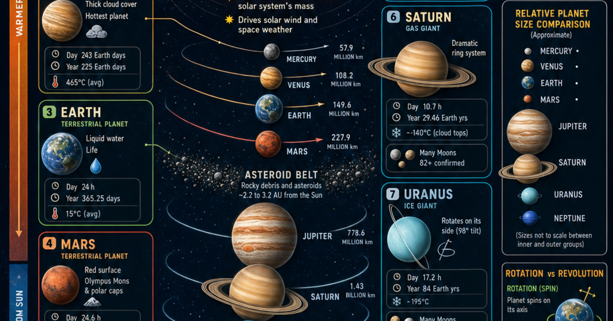 Solar System Overview Infographic | LivePhysics™