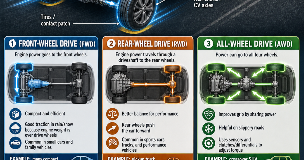 Automotive Technology: Front, Rear, and All Wheel Drive Infographic ...
