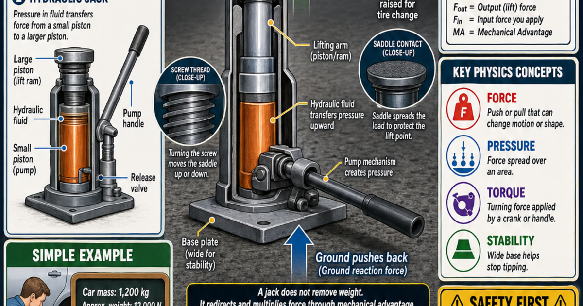 Automotive Technology: How a Car Jack Works Infographic | LivePhysics™