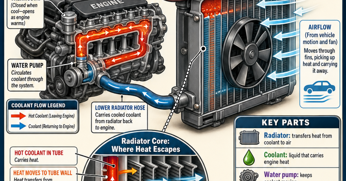 Automotive Technology: How a Car Radiator Works Infographic | LivePhysics™