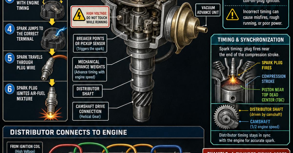 Automotive Technology: How a Distributor Works Infographic | LivePhysics™
