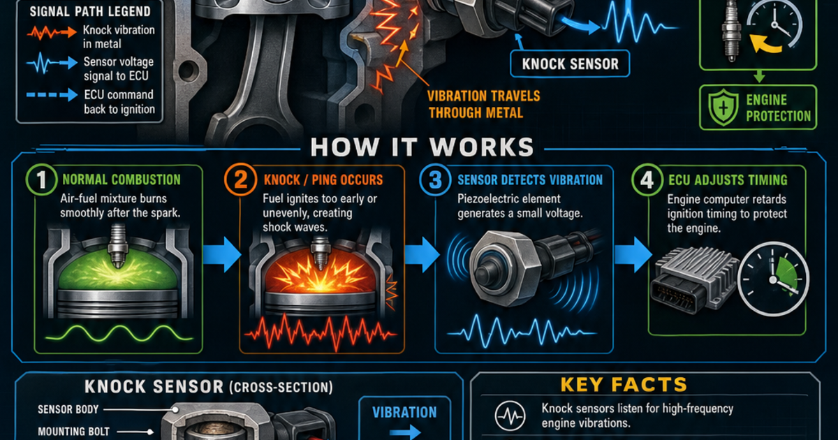 Automotive Technology: How a Knock Sensor Works Infographic | LivePhysics™