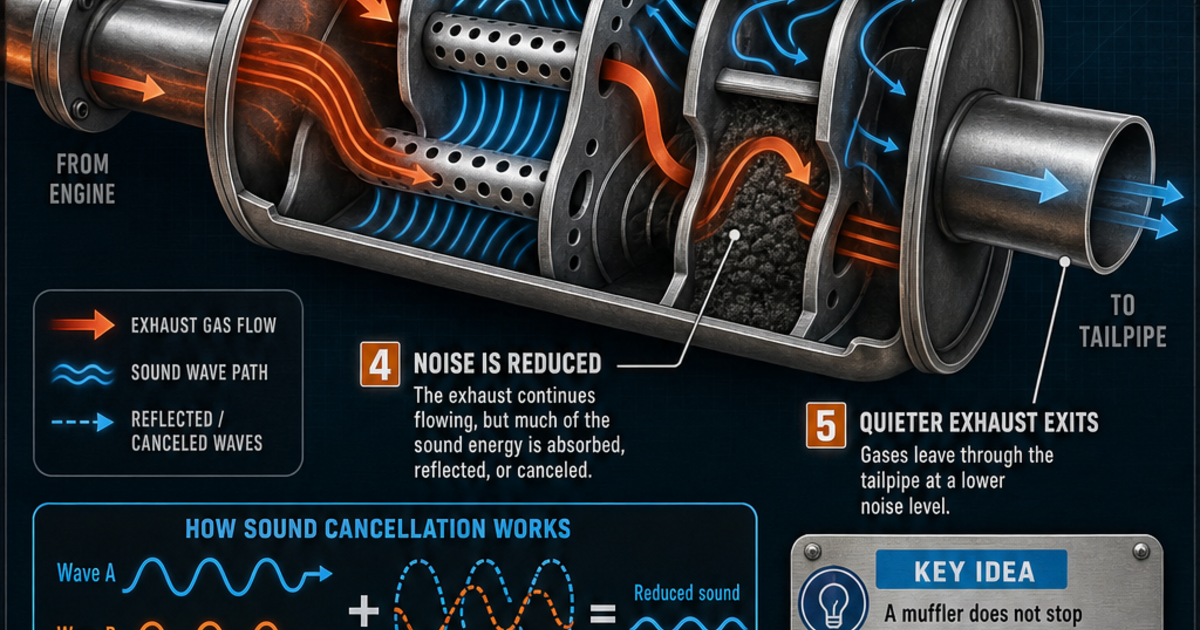Automotive Technology: How a Muffler Works Infographic | LivePhysics™