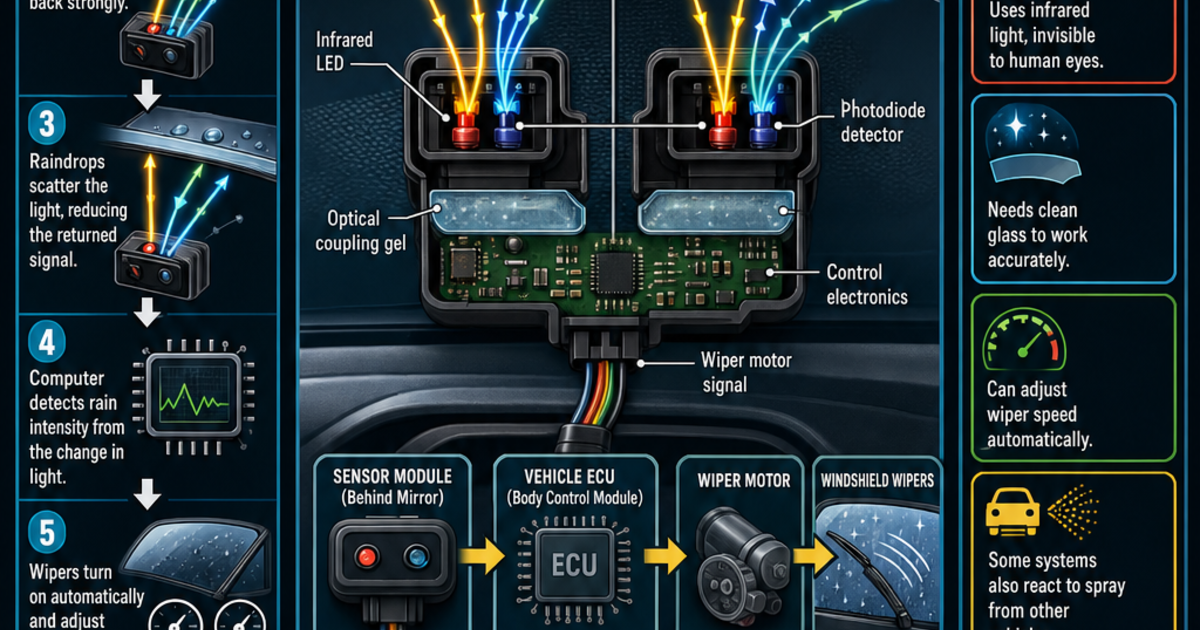 Automotive Technology: How a Rain Sensor Works Infographic | LivePhysics™