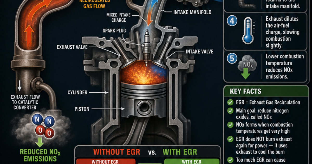 Automotive Technology: How an EGR Valve Works Infographic | LivePhysics™
