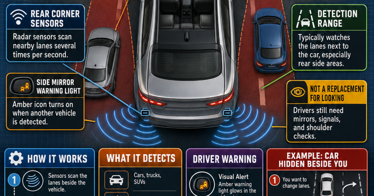 Automotive Technology: How Blind Spot Monitoring Works Infographic ...