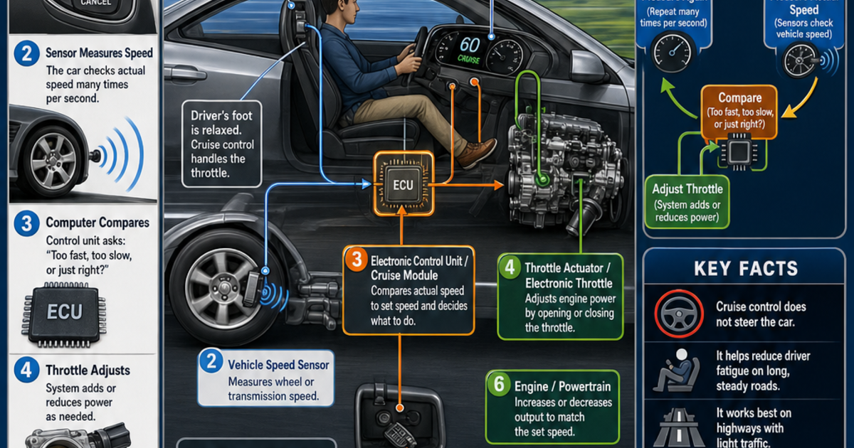 Automotive Technology: How Cruise Control Works Infographic | LivePhysics™