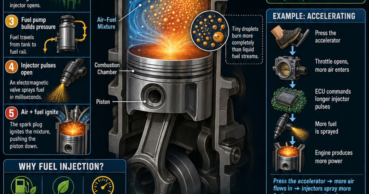 Automotive Technology: How Fuel Injection Works Infographic | LivePhysics™
