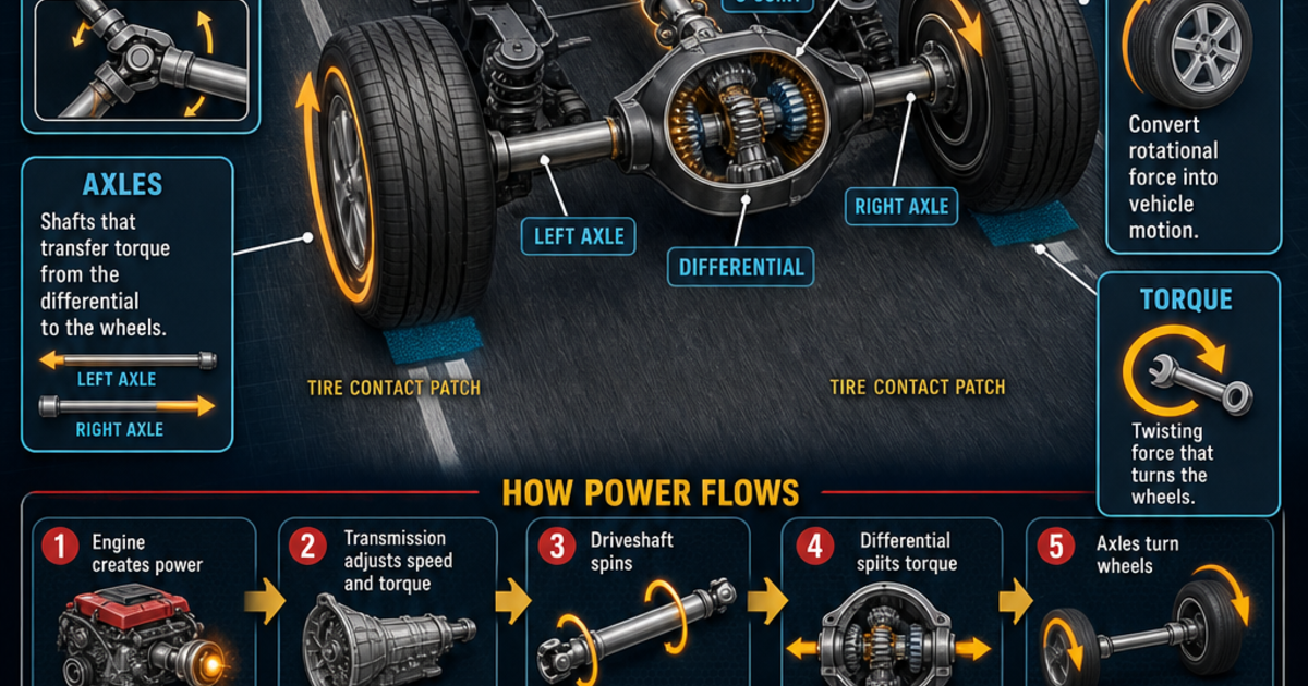 Automotive Technology: The Driveshaft and Axles Infographic | LivePhysics™