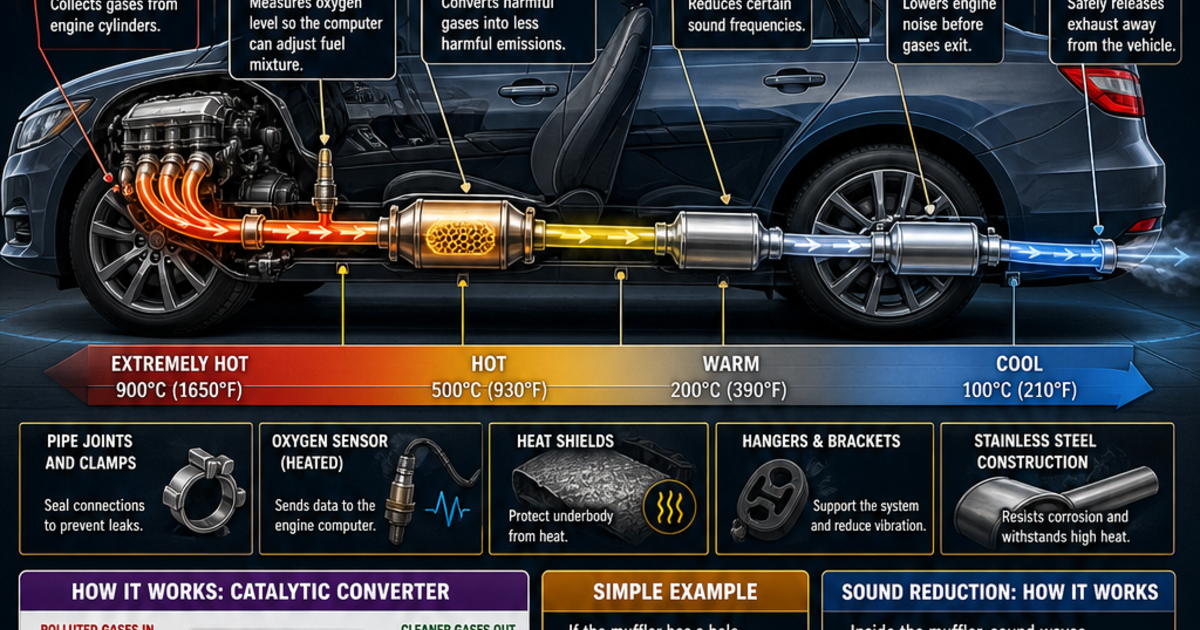 Automotive Technology: The Exhaust System Infographic | LivePhysics™