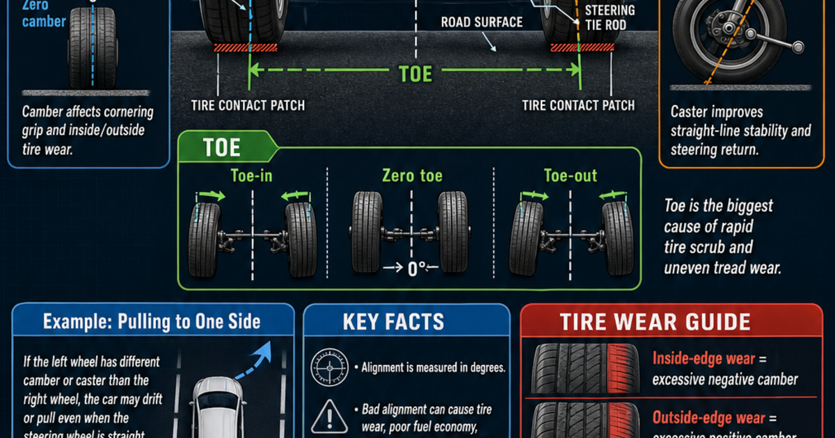 Automotive Technology: Wheel Alignment Explained Infographic | LivePhysics™