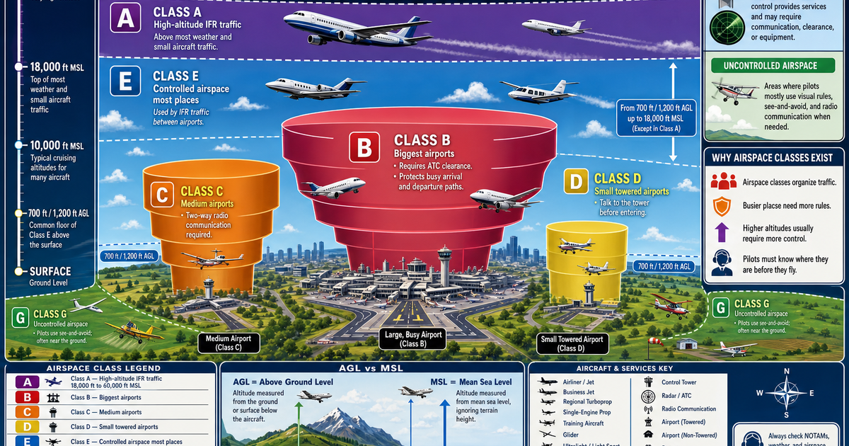 Aviation: Airspace Classes Infographic | LivePhysics™