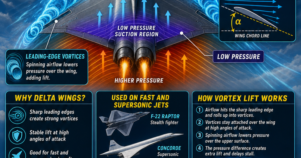 Aviation: Delta Wings and Vortex Lift Infographic | LivePhysics™